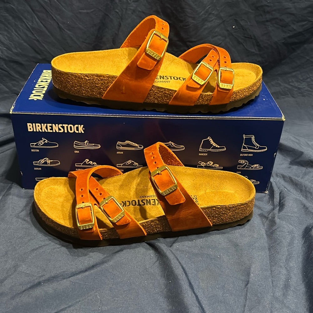 Birkenstock Franca in Burnt Orange, size 38n